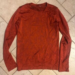 Lululemon Swiftly Relaxed Long Sleeve Shirt red orange size 4